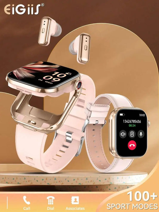 Smartwatch With Built In Earbuds Dual Display And Camera