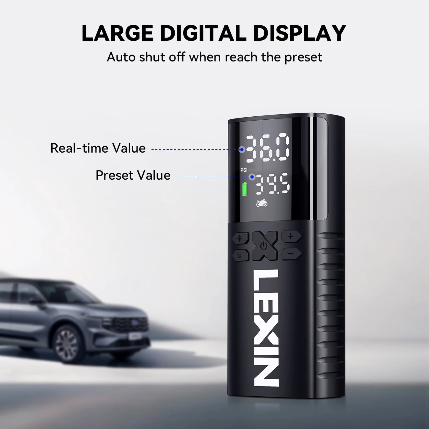 Lexin 4000mAh Smart Air Pump For Motorcycles And Bicycles