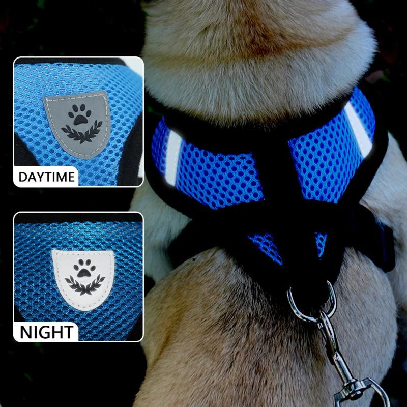 Adjustable Reflective Dog Harness With Leash