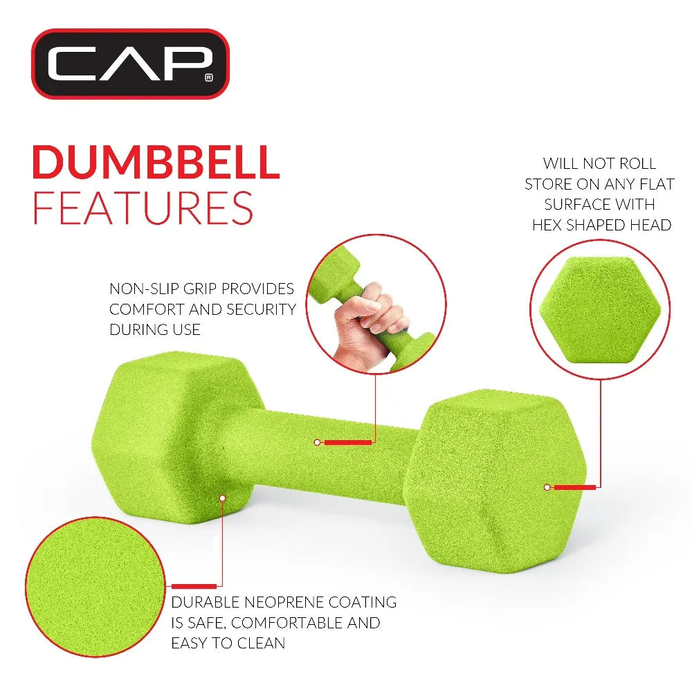 CAP Barbell Neoprene Hexagon Dumbbells For Strength Training