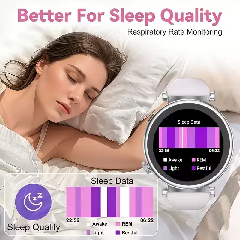 W&O Smart Watch for Women AMOLED 1.8 Inch Bluetooth Calls Health Tracker