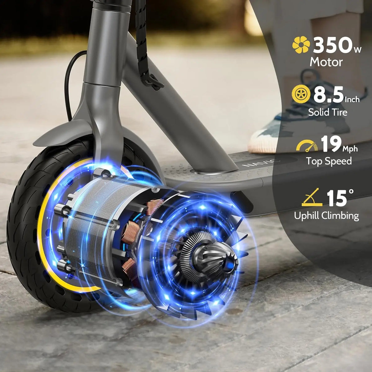 NAVIC T5 Electric Scooter 350W 19 MPH App Smart Control