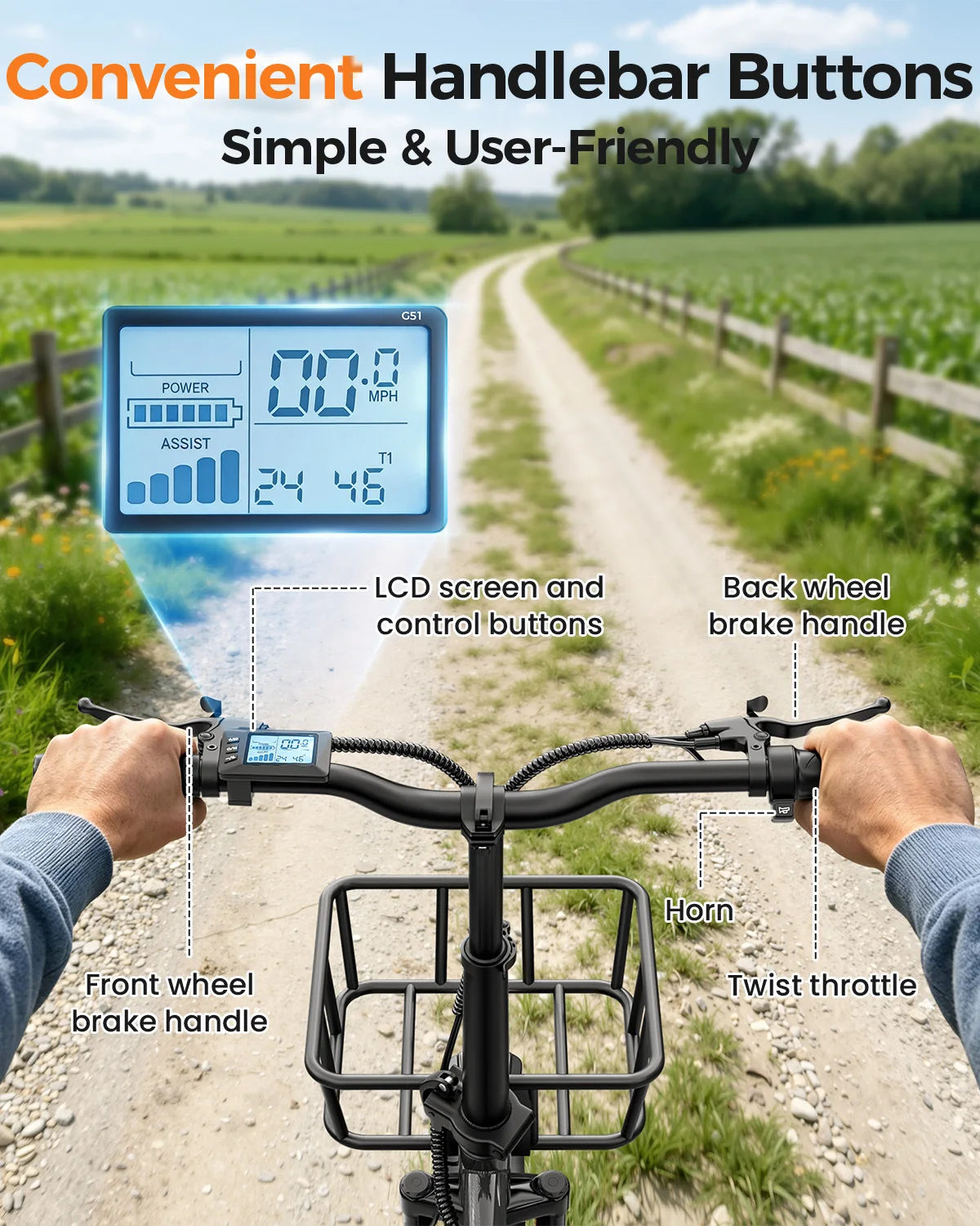 Eilleo Spacewalk 1200W Folding Electric Tricycle With Fat Tires