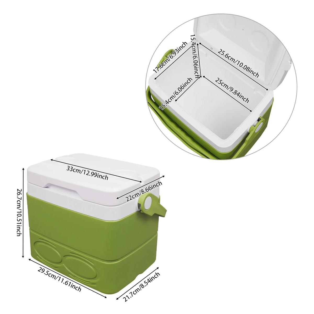 Portable Insulated Ice Chest With Handle For Beach Picnic Travel