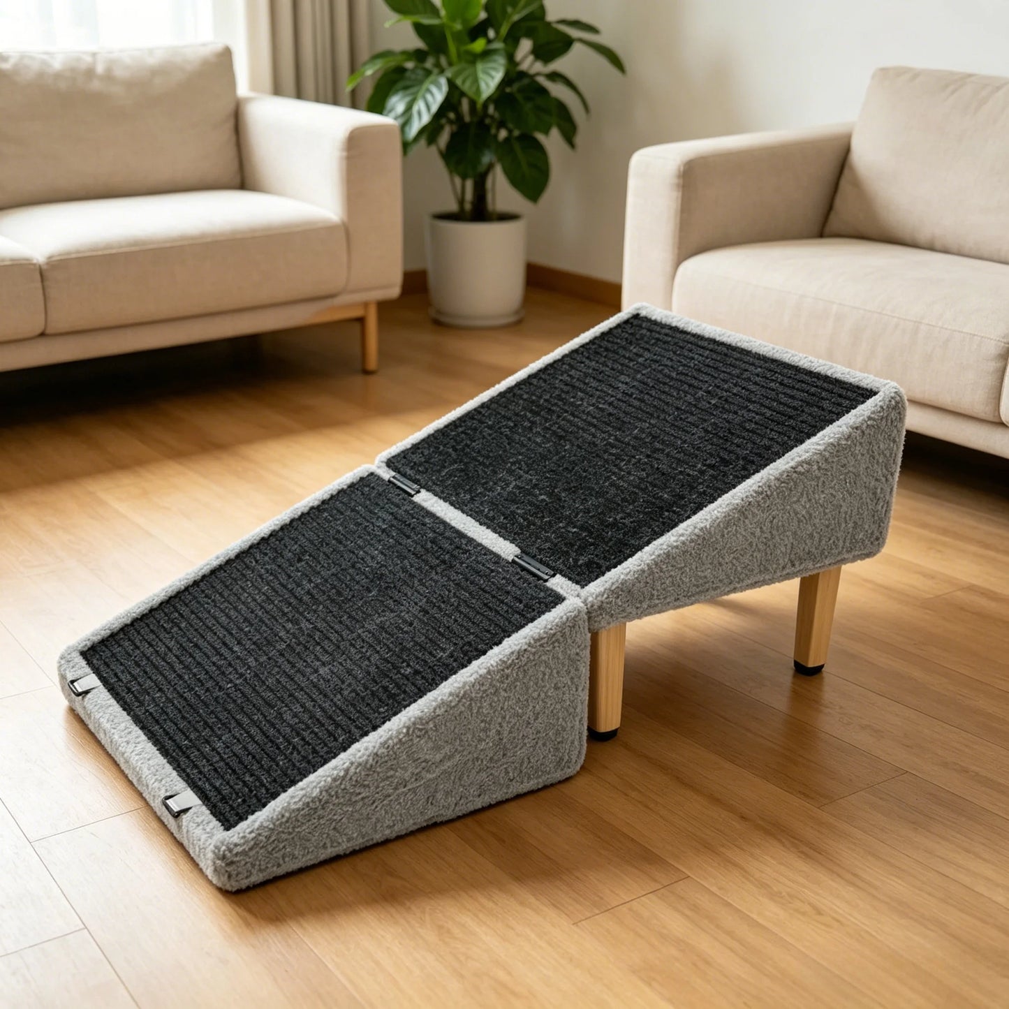 Premium Foldable Wooden Pet Steps For Small Dogs And Cats