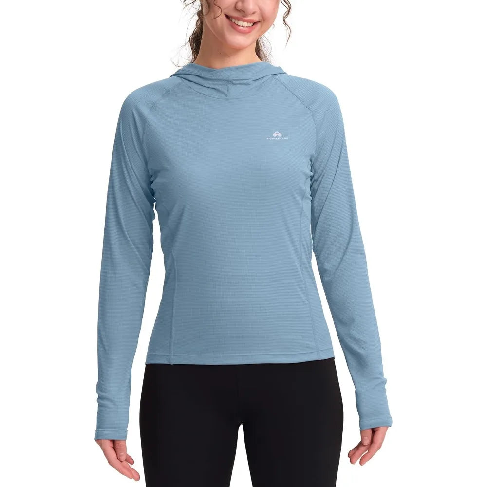 Pioneer Camp Womens Ultralight Sun Hoodie Breathable Quick Dry Tops