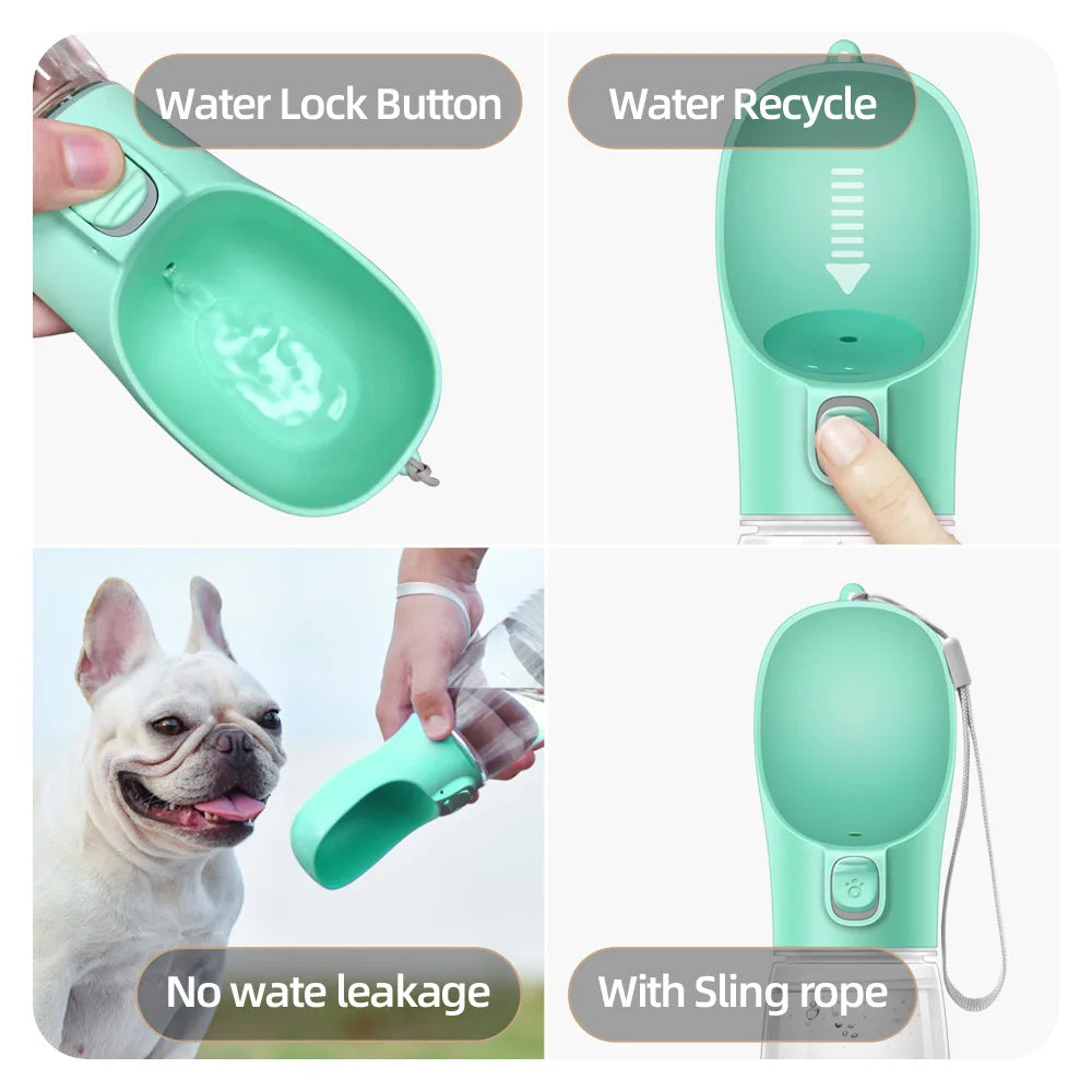 Holapet Portable Leakproof Dog Water Bottle With Bowl