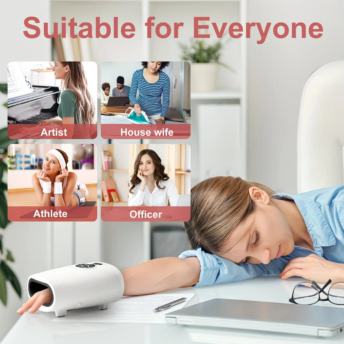 Lingteng Cordless Heated Hand Massager For Daily Relaxation