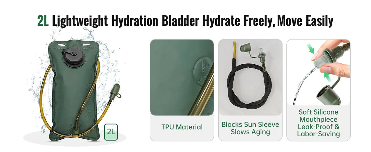 Moman Hydration Backpack With Durable Water Bladder For Outdoor Trekking