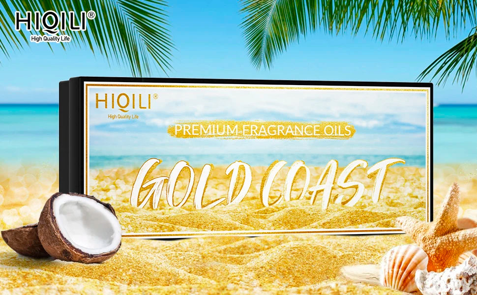 HIQILI Gold Coast Six Piece Fragrance Oils Gift Set For Aromatherapy Diffusers