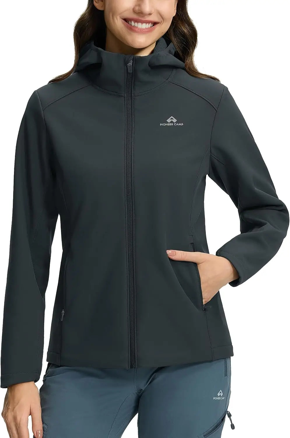 Pioneer Camp Women Softshell Jacket Fleece Lined Waterproof Windbreaker Hiking