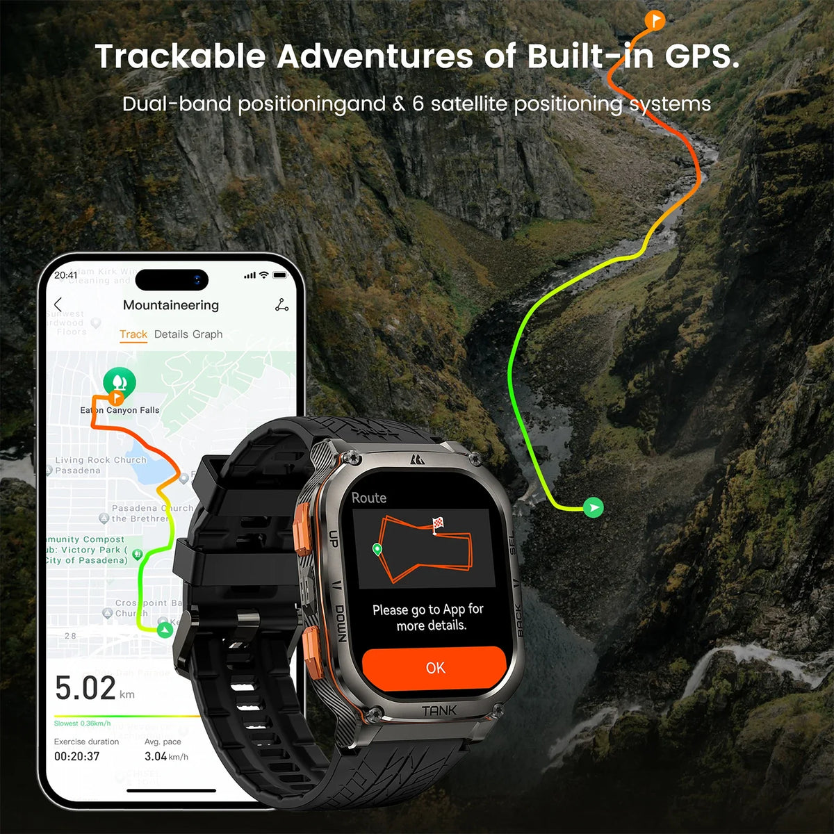 KOSPET Tank M3 Ultra GPS Smartwatch 5ATM IP69K Waterproof Health Monitor