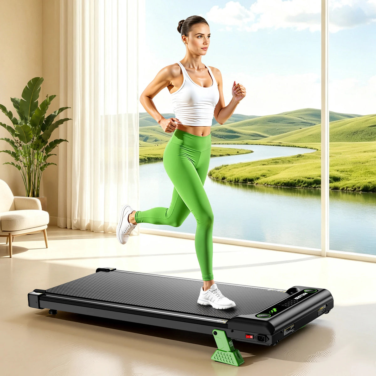 Akluer Walking Pad Under Desk Treadmill With Incline 2.5HP 300Lbs