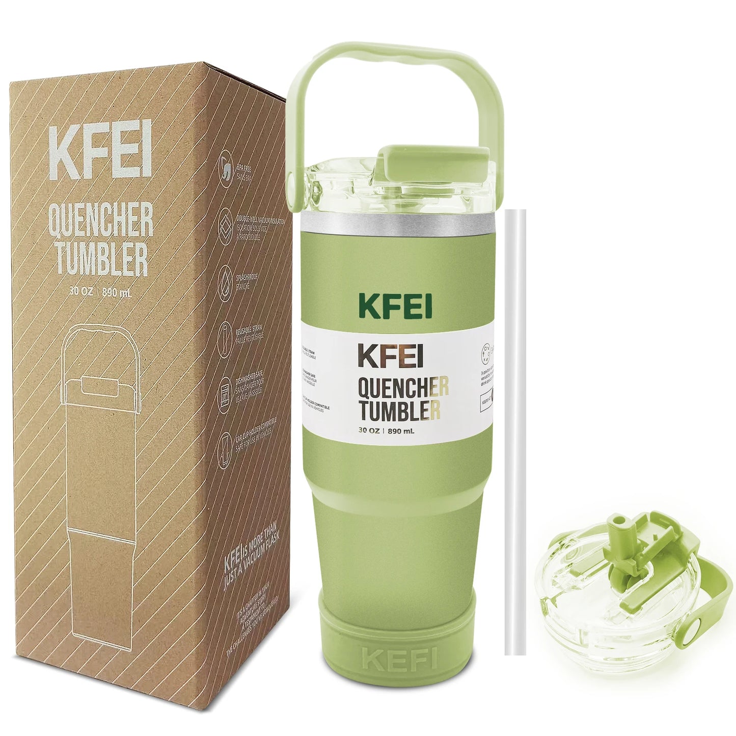 30 Ounce Double Wall Stainless Steel Insulated Tumbler With Lid And Straw