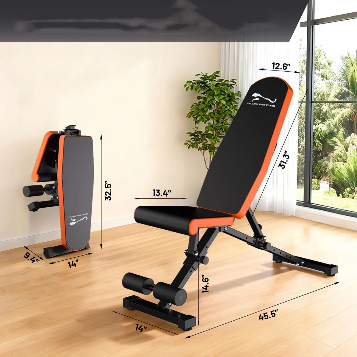 Heavy Duty Adjustable FID Weight Bench Collapsible Home Gym Bench