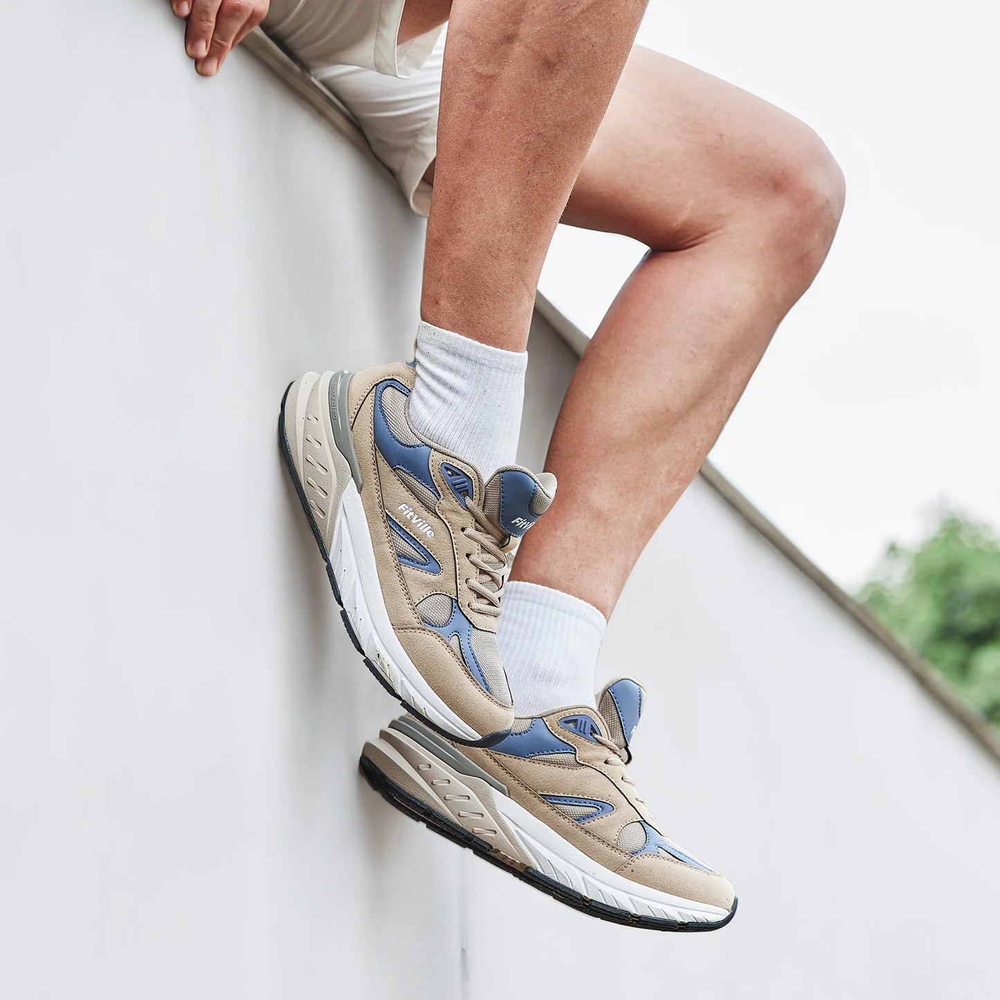 FitVille Newest Walking Shoes for Men Wide Width Sneakers with Arch Support for Flat Feet Heel Pain Relief Plantar Fasciitis