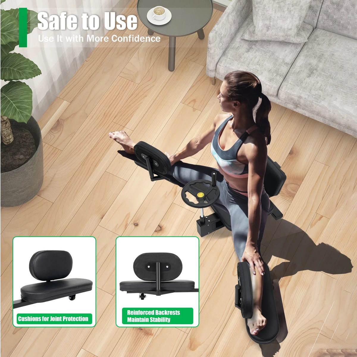 Hands Free Yoga Leg Stretcher Training Bar With Cushion Support