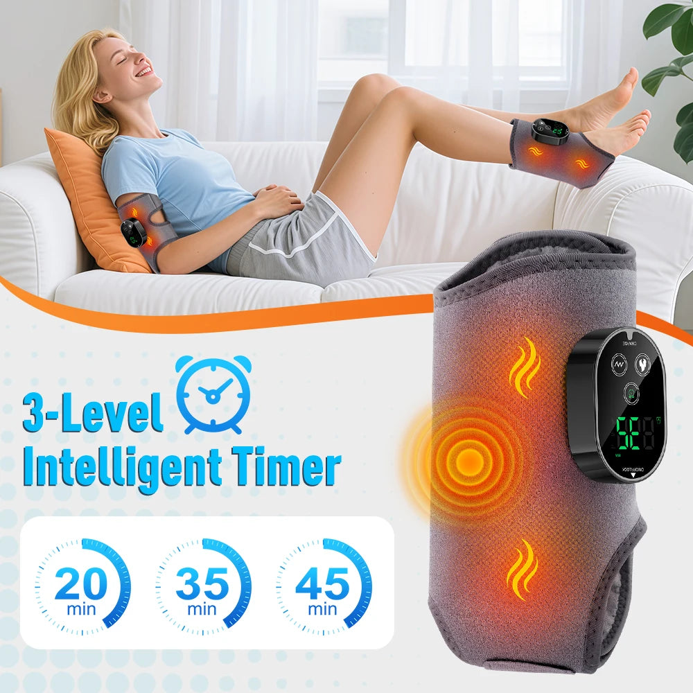 Hailicare Electric Foot Ankle Massager With Heating And Vibration Therapy