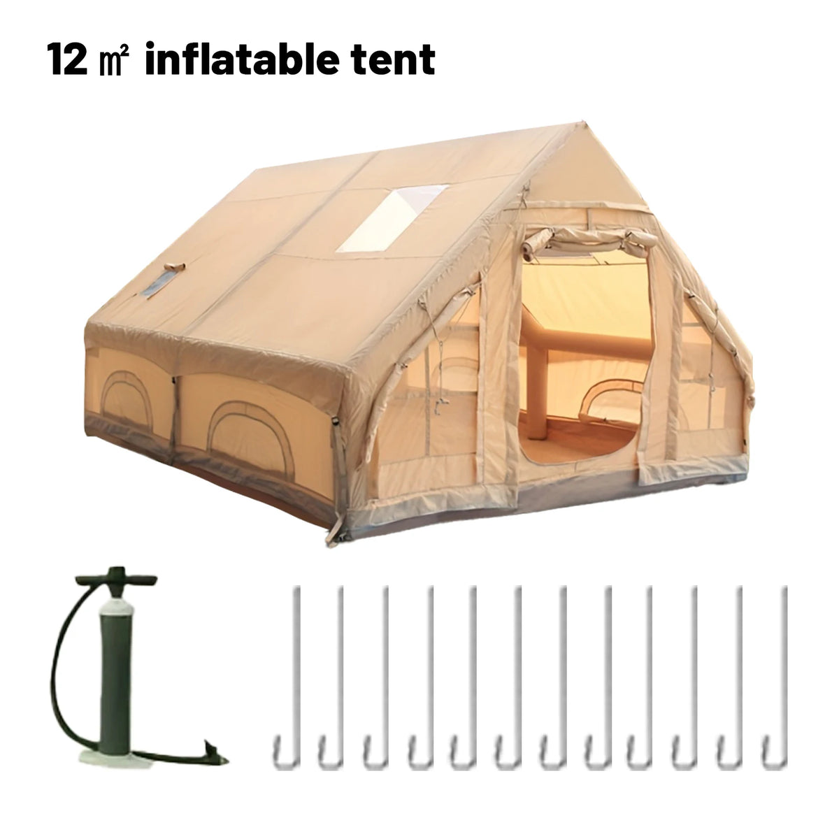 Pakicetus Inflatable Camping Tents For Adults With Stove Plug