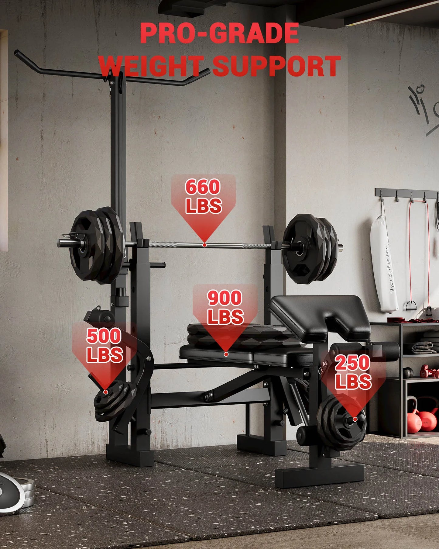 HiMISS 4 In 1 Adjustable Weight Bench With Leg Developer