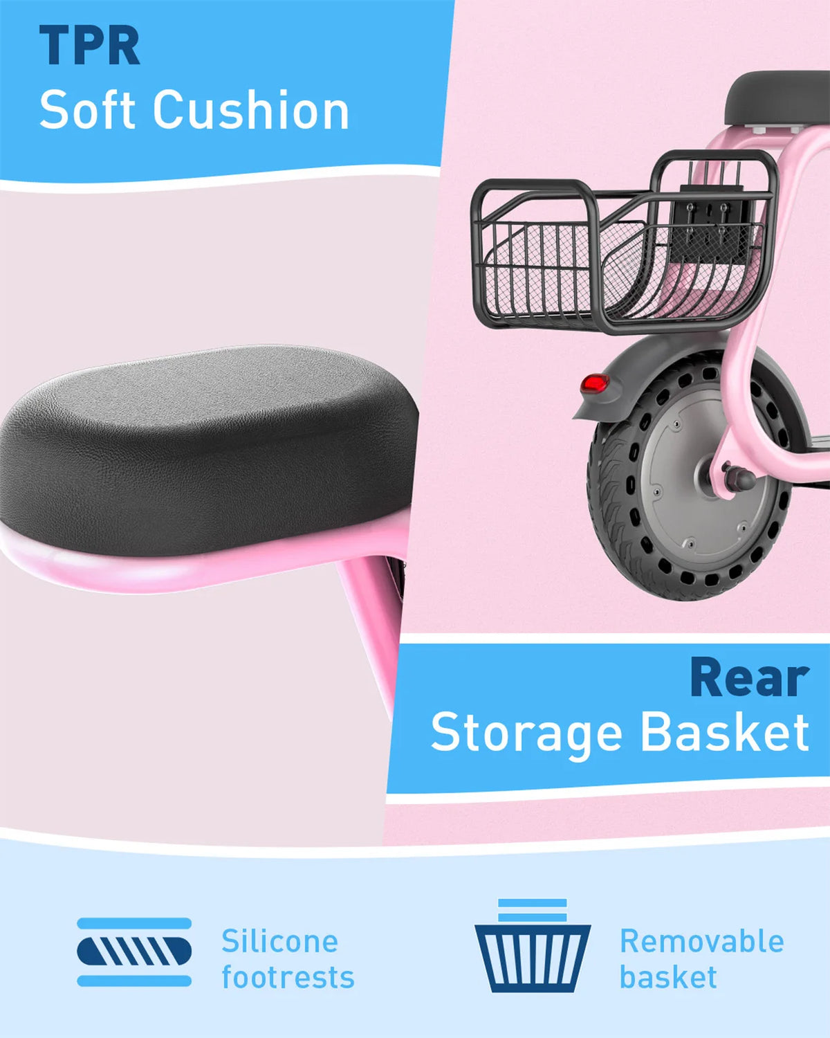 Hiboy Q2 Lite Kids Electric Scooter With Seat 100W Motor