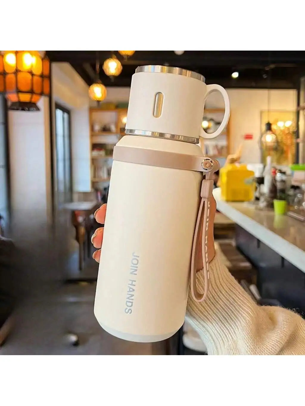 304 Stainless Steel Portable Thermal Water Bottle With Cup Lid