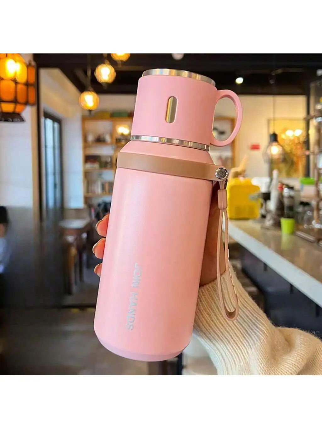 304 Stainless Steel Portable Thermal Water Bottle With Cup Lid