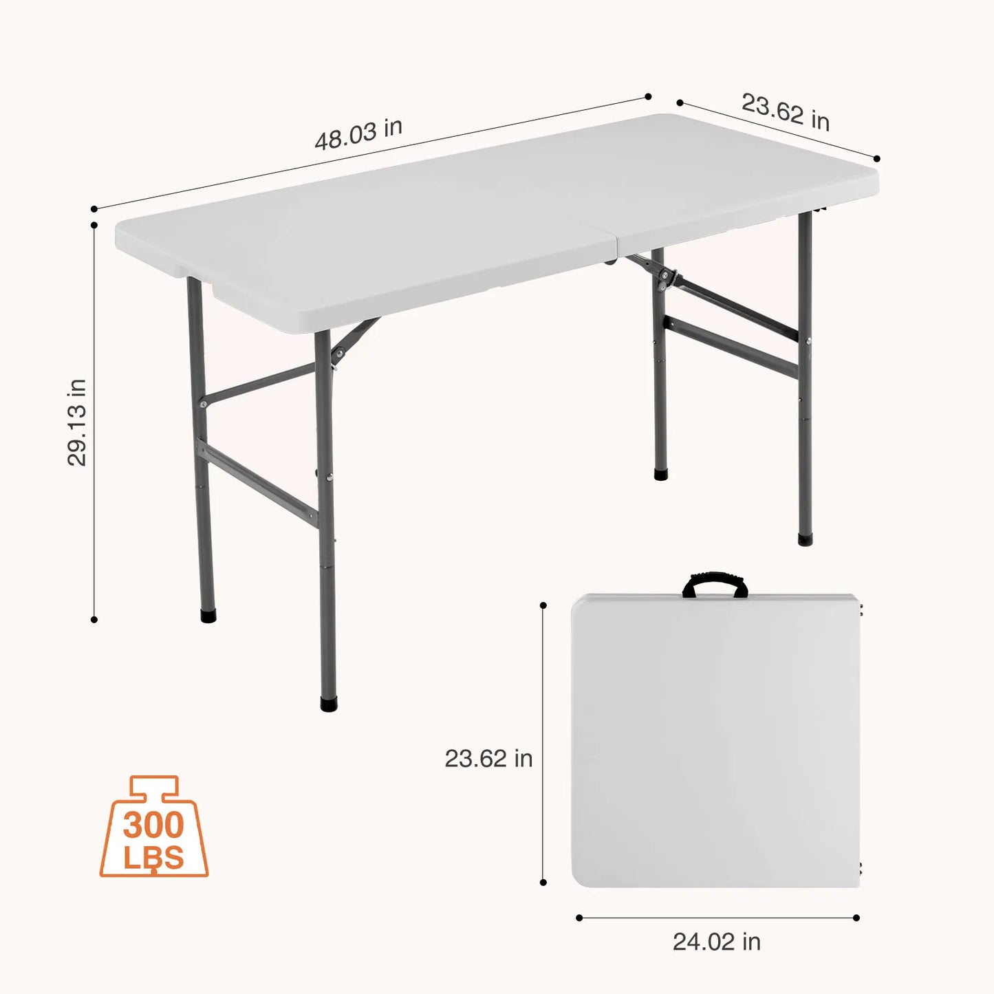 JHK Heavy Duty Folding Table Featuring Safety Lock Carry Handle