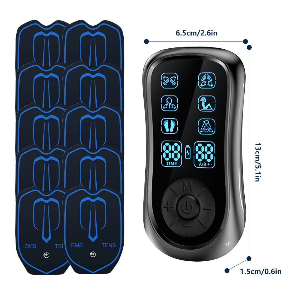 Dual Channel TENS EMS Muscle Stimulator 6 Modes 19 Intensity Levels Rechargeable