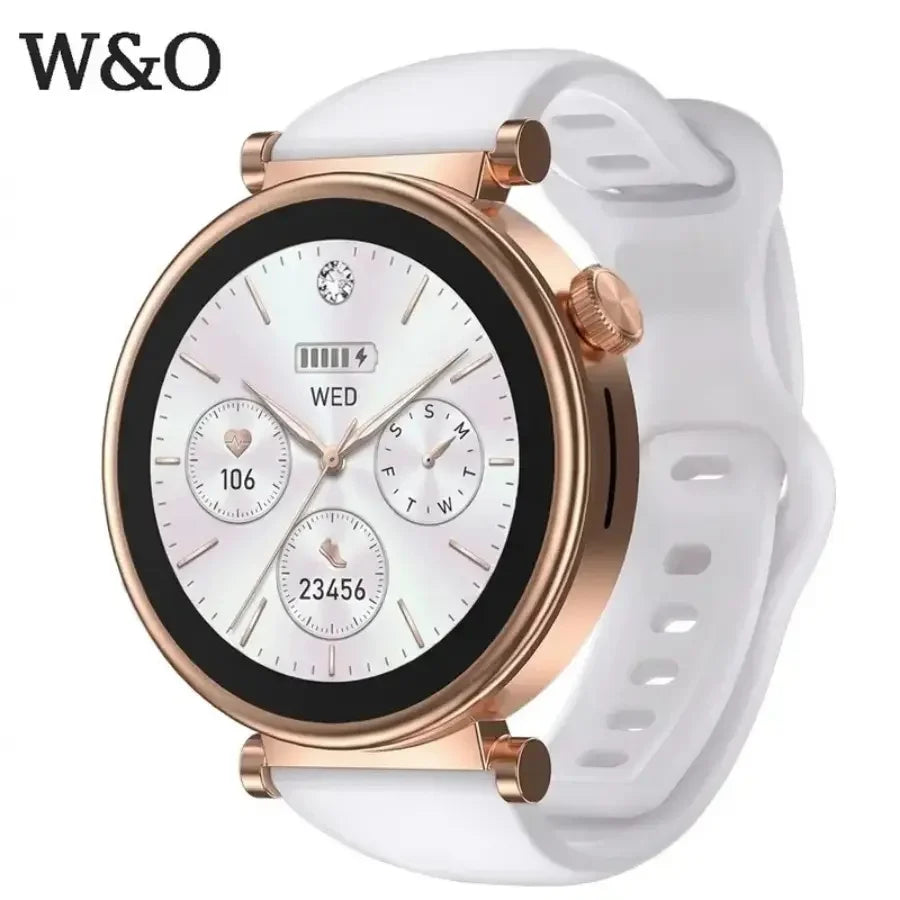 W&O Smart Watch for Women AMOLED 1.8 Inch Bluetooth Calls Health Tracker