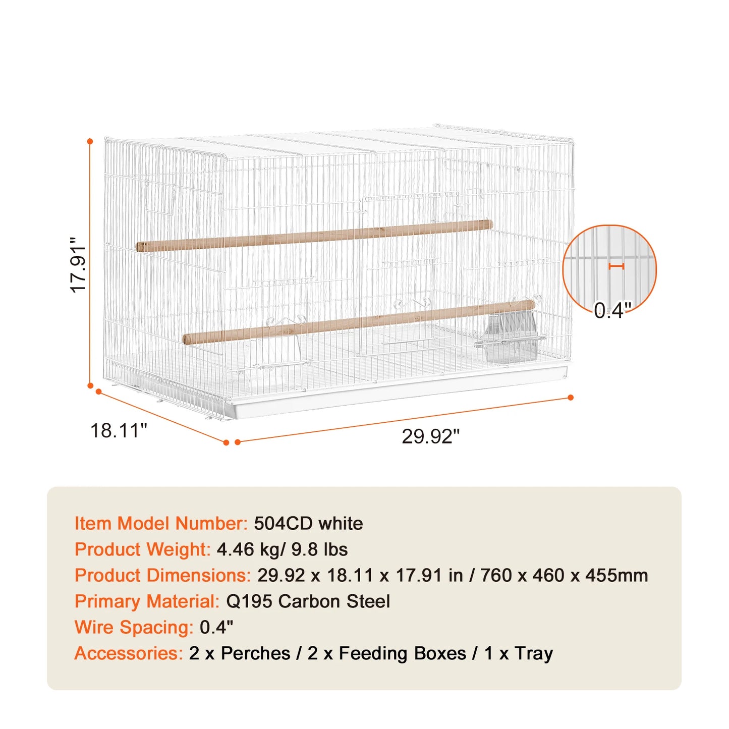 SucceBuy Stackable Divided Bird Cage With Carry Handle For Travel