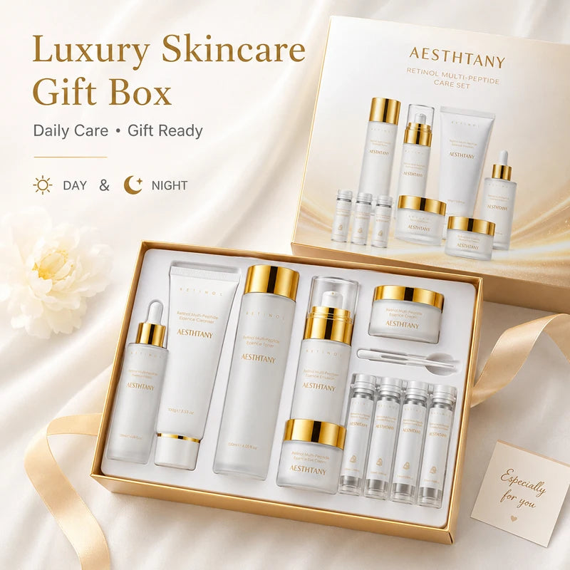 Retinol Multi Peptide Skincare Set Hydrating Face Routine Gift Box