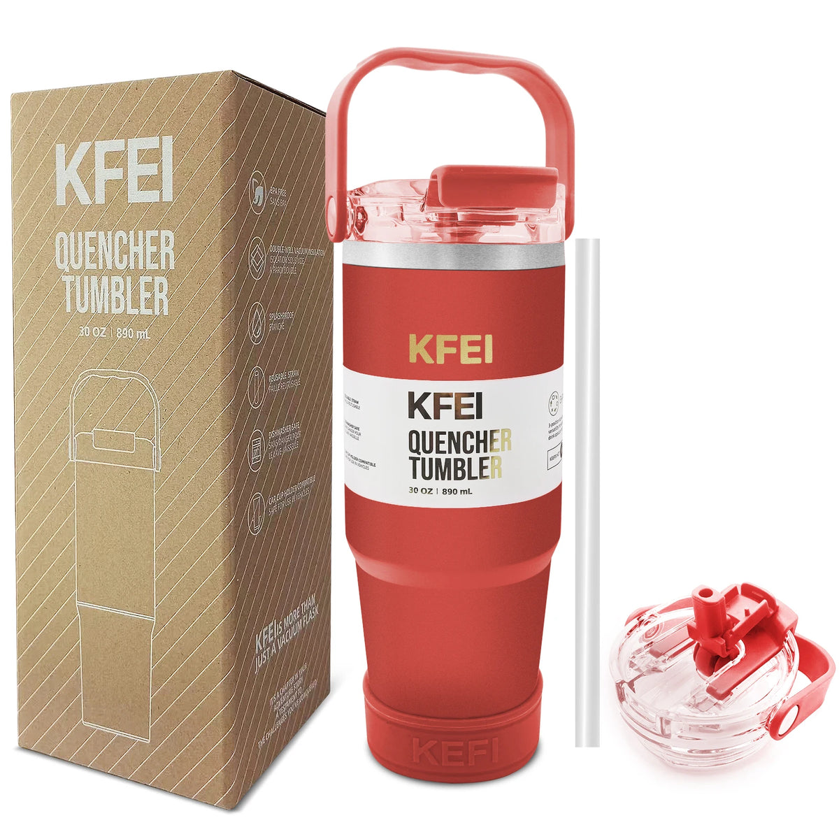 30 Ounce Double Wall Stainless Steel Insulated Tumbler With Lid And Straw