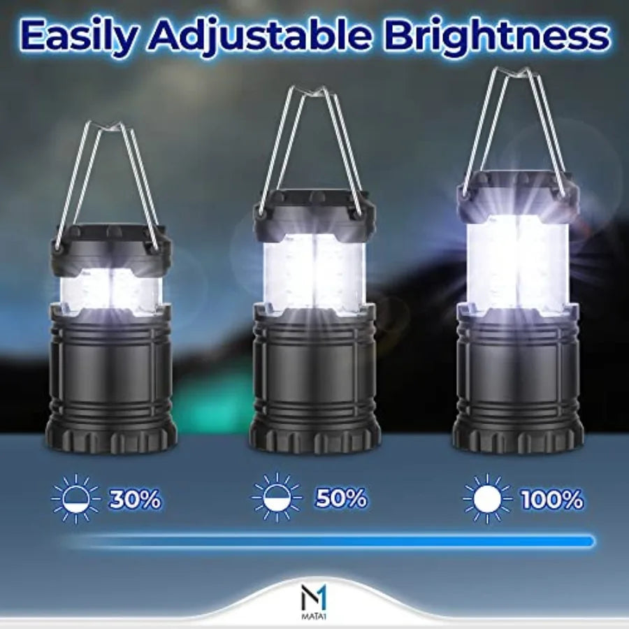 Usa Led Camping Lanterns 2 Pack Long Lasting Battery Powered Emergency Light