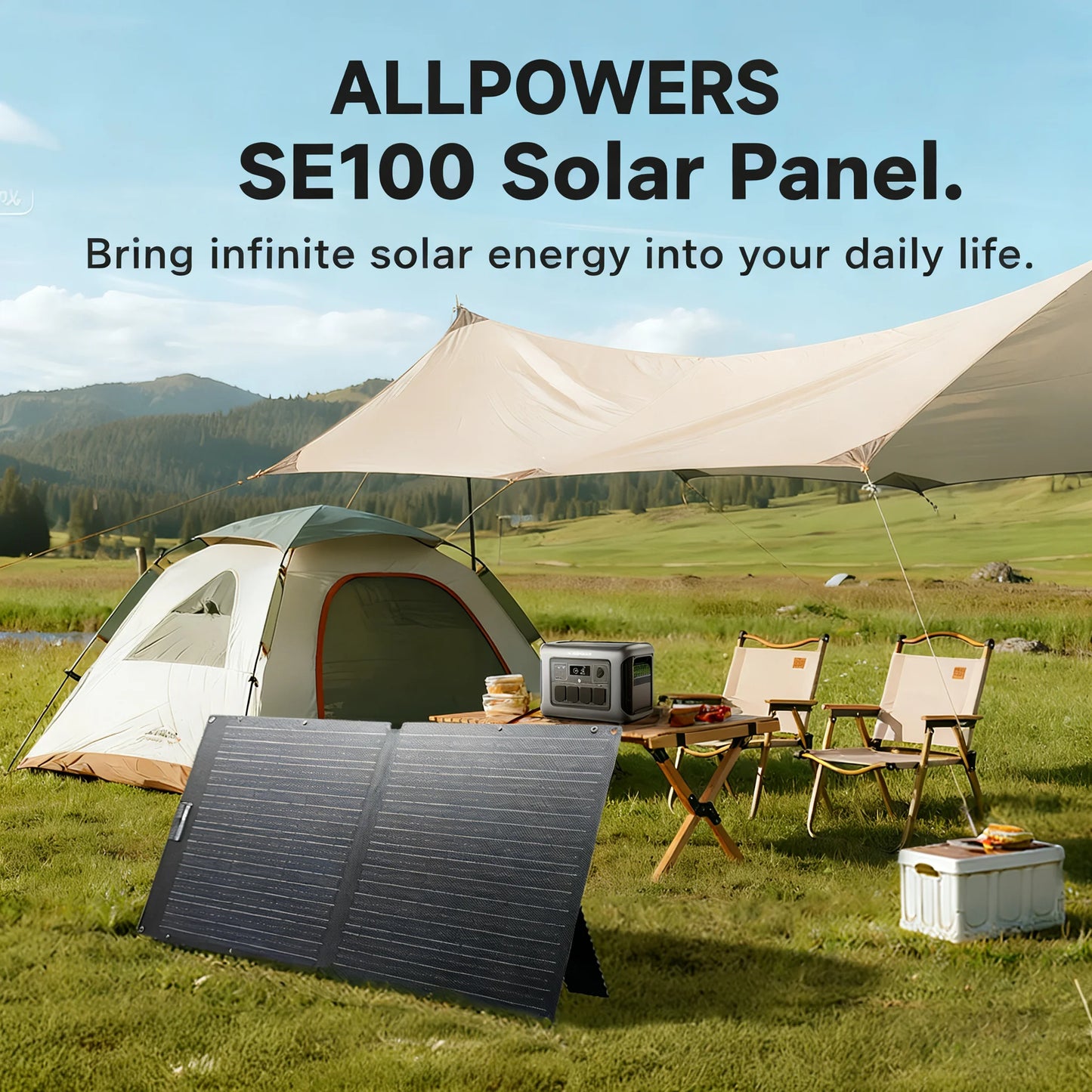 Allpowers 100W Foldable Solar Panel Waterproof Outdoor Power Station Backup