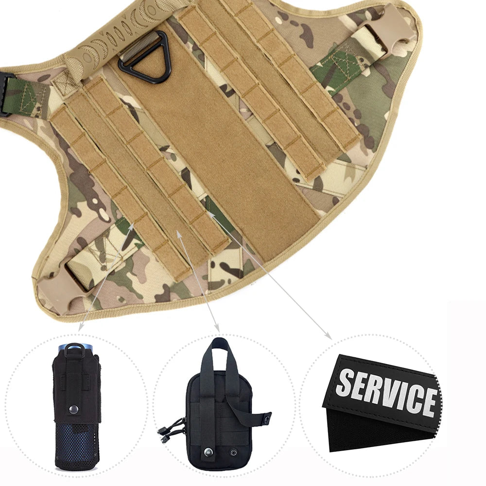 Tactical Dog Harness Leash Set Military Training Vest No Pull