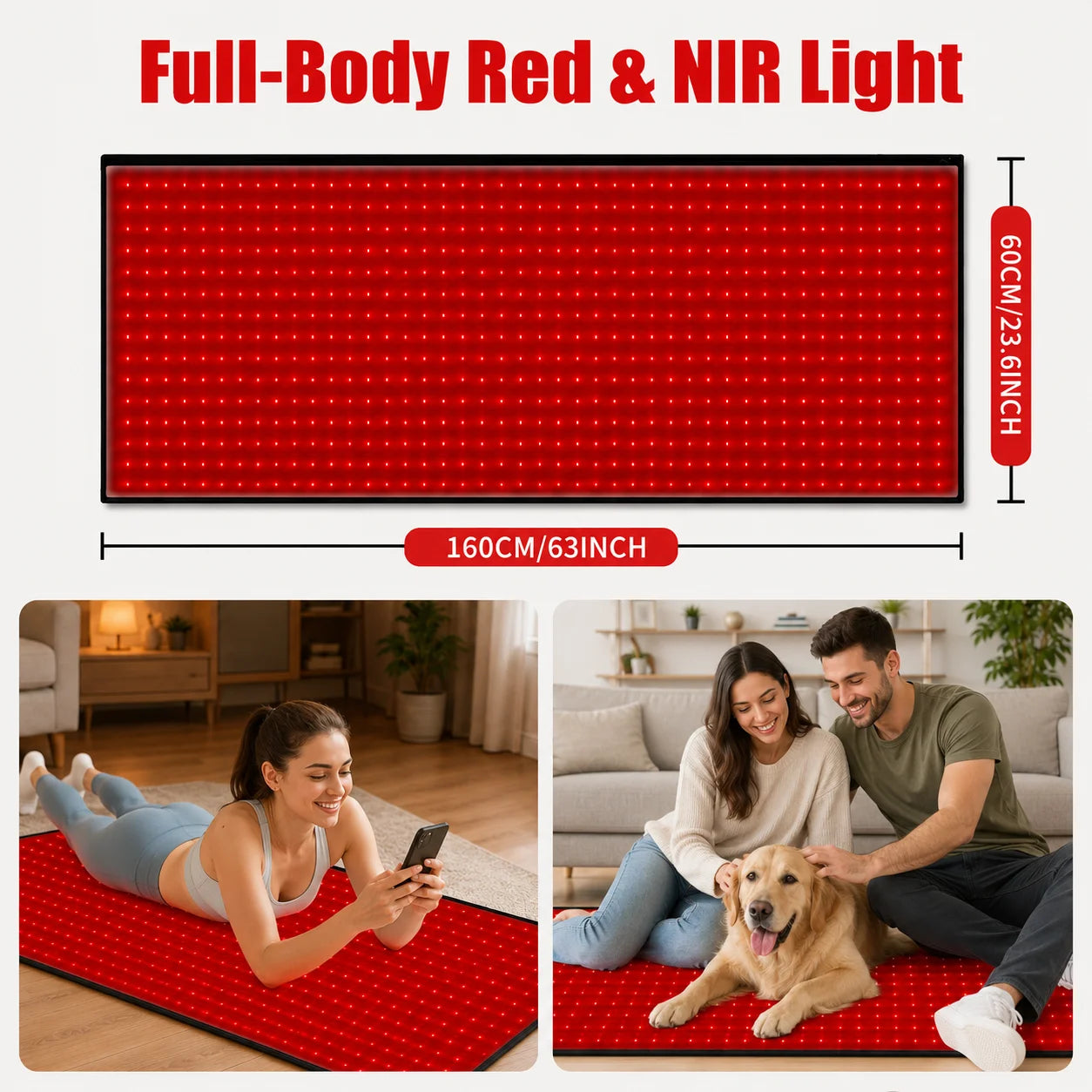 Red Light Therapy Mat 660nm 850nm With Adjustable Timer Setting