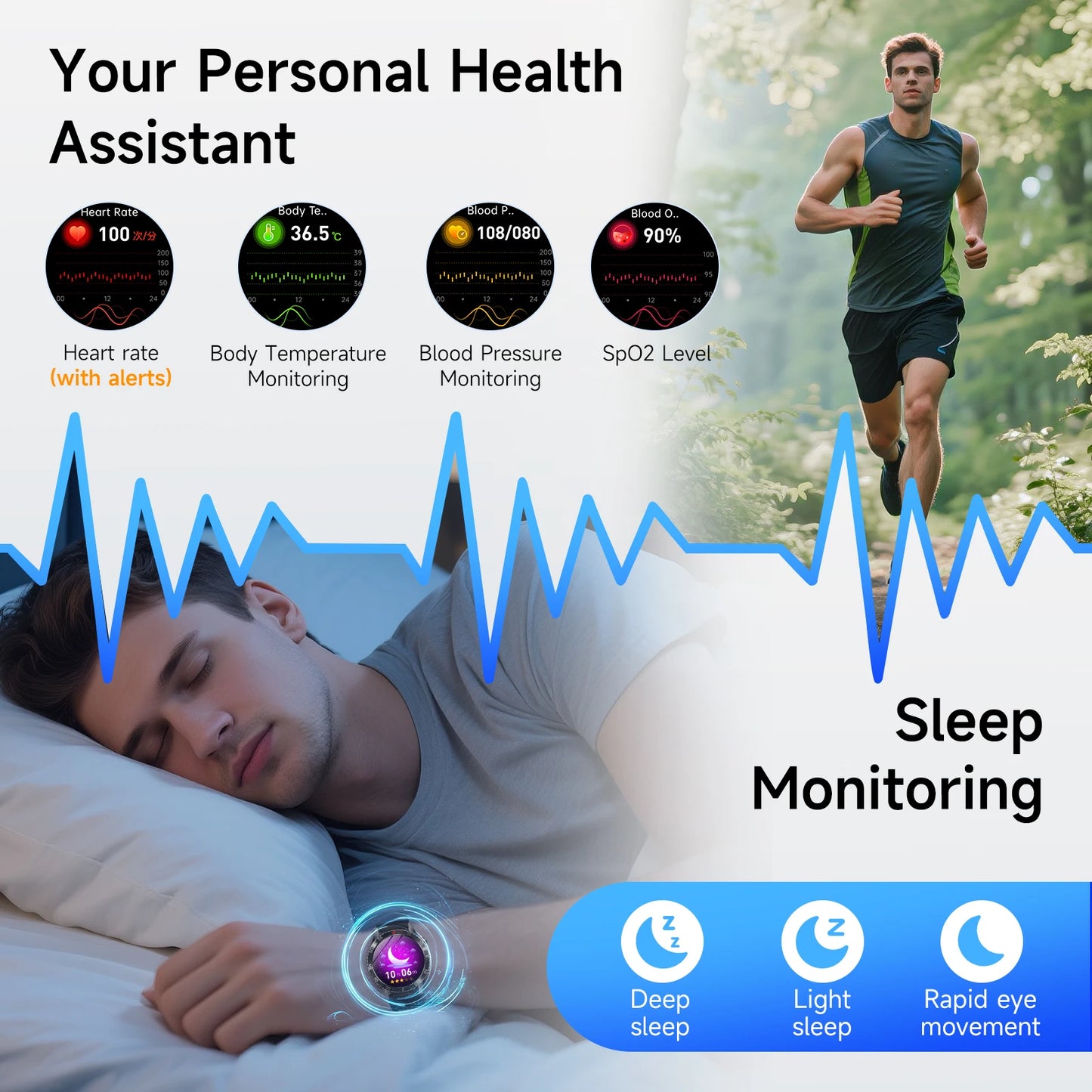 Smart Health Watch ECG PPG Blood Lipid Uric Acid Bluetooth