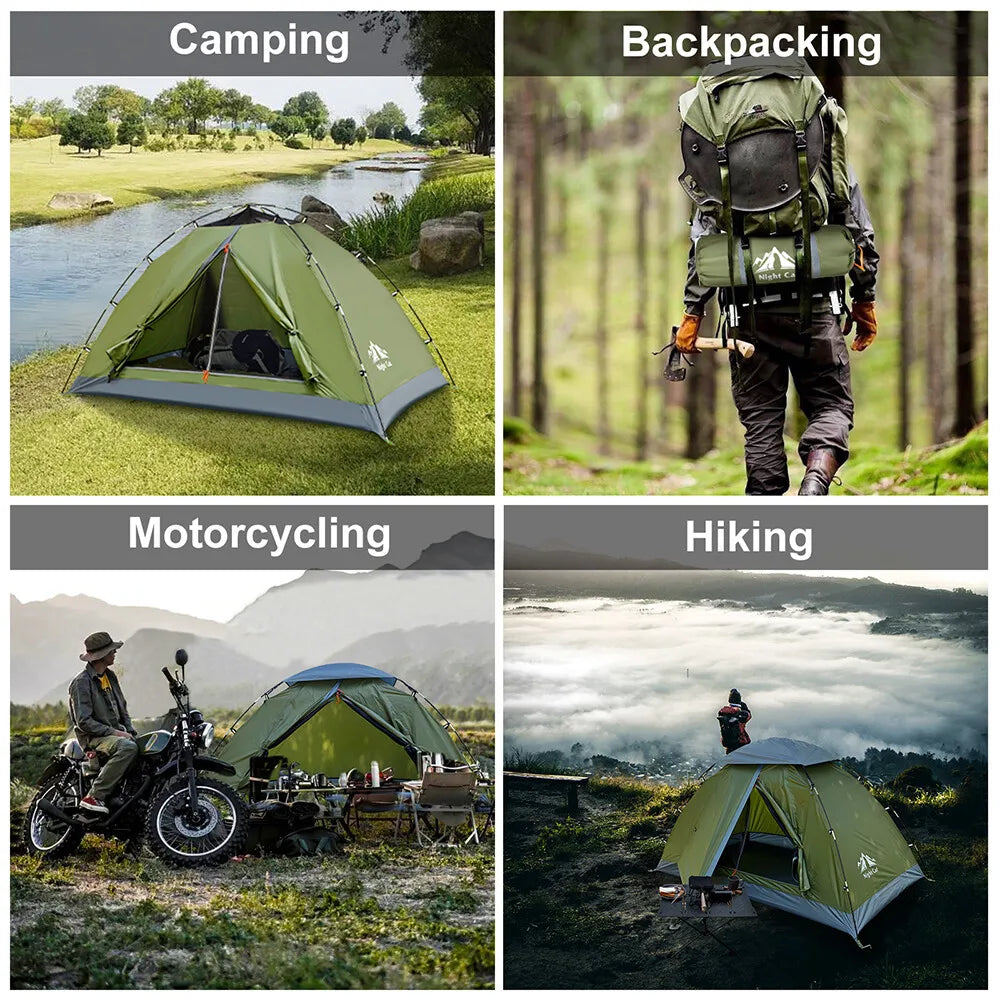 Night Cat Lightweight Backpacking Tent Adults Rainproof Easy Setup Camping