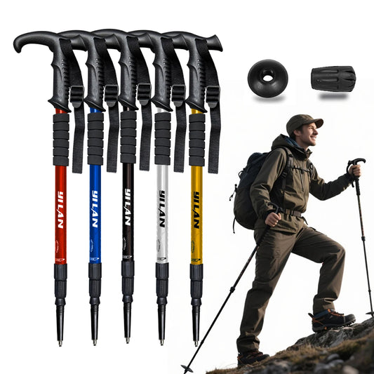Ultralight Aluminum Hiking Poles With Shock Absorption And Quick Locking