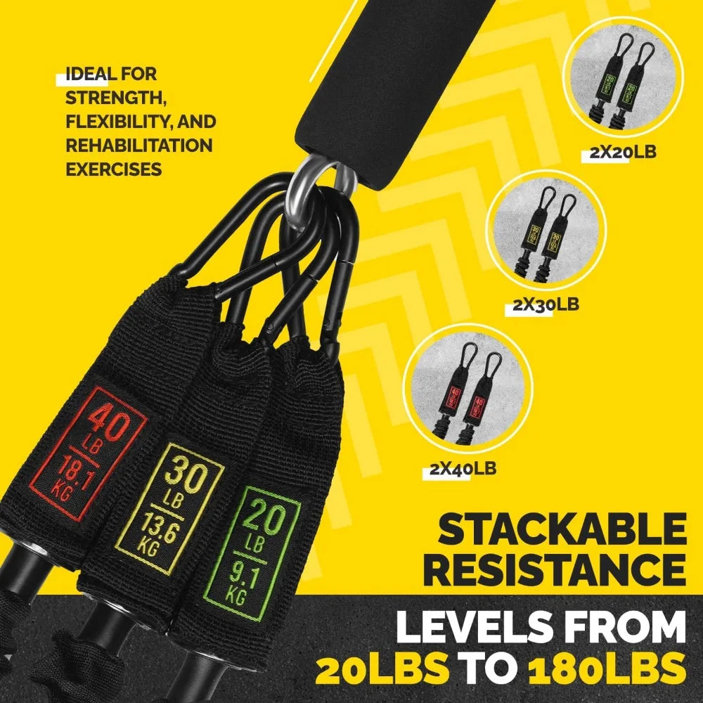YTYIN Tube Resistance Bands Set for Home Workouts Premium