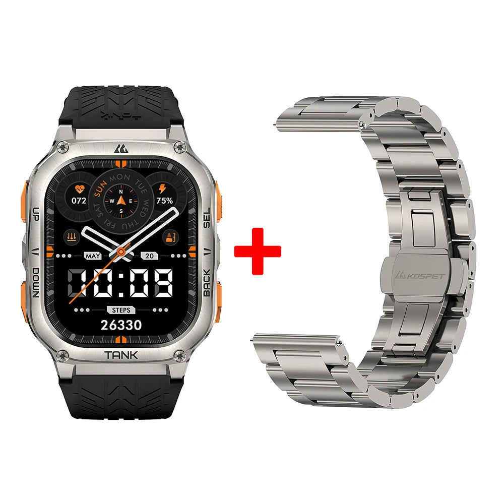 KOSPET Tank M3 Ultra GPS Smartwatch 5ATM IP69K Waterproof Health Monitor