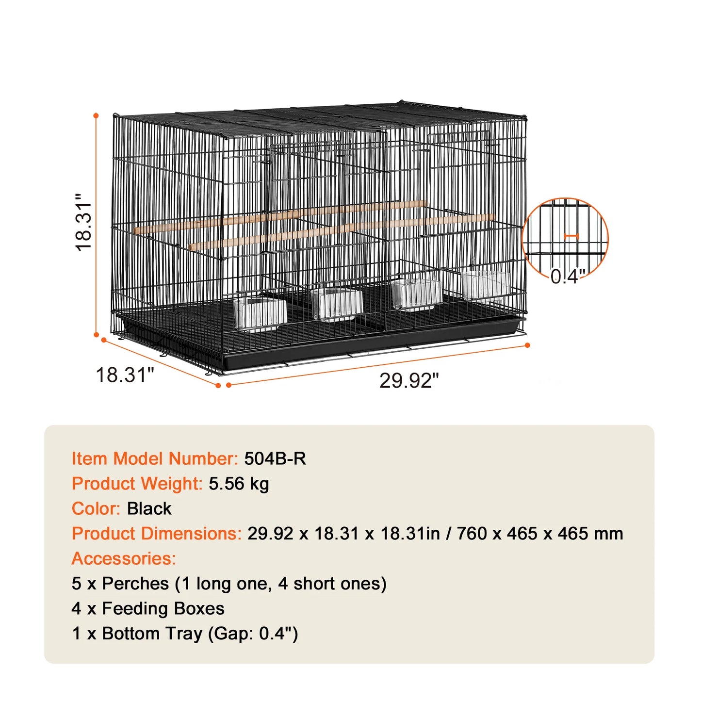 SucceBuy Stackable Divided Bird Cage With Carry Handle For Travel