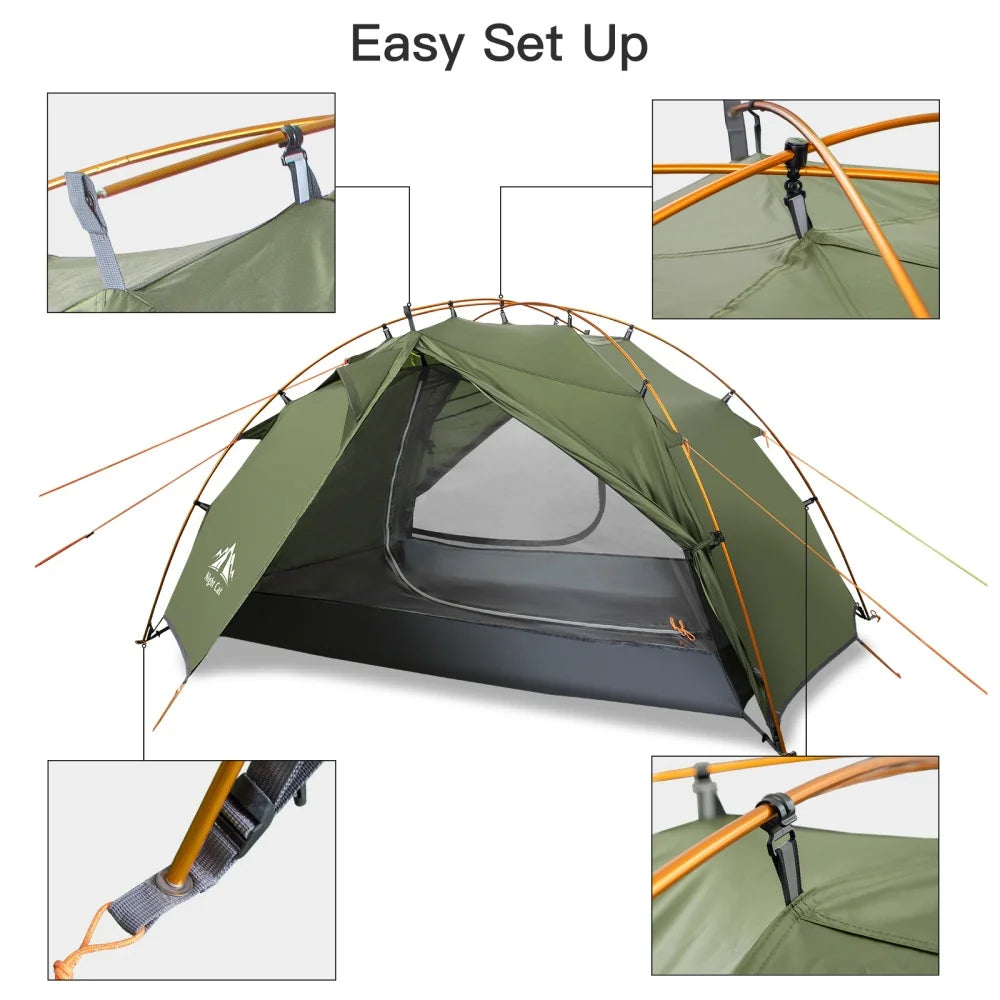 Night Cat Backpacking Tent Two Person Double Layer Waterproof Lightweight