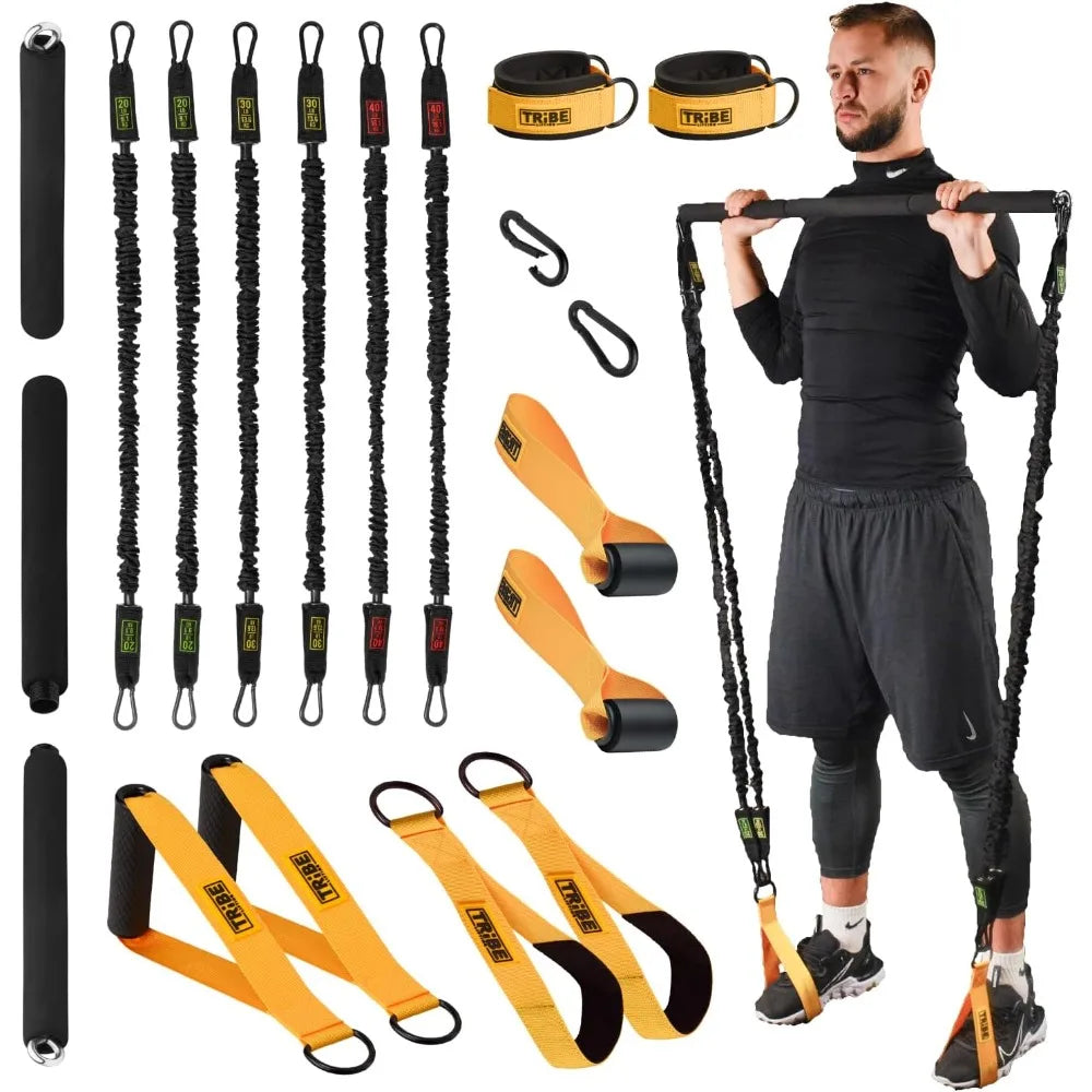 YTYIN Tube Resistance Bands Set for Home Workouts Premium