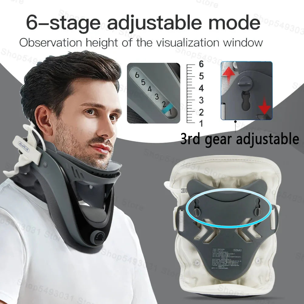 Adjustable Cervical Neck Traction Device with Support and Stretcher