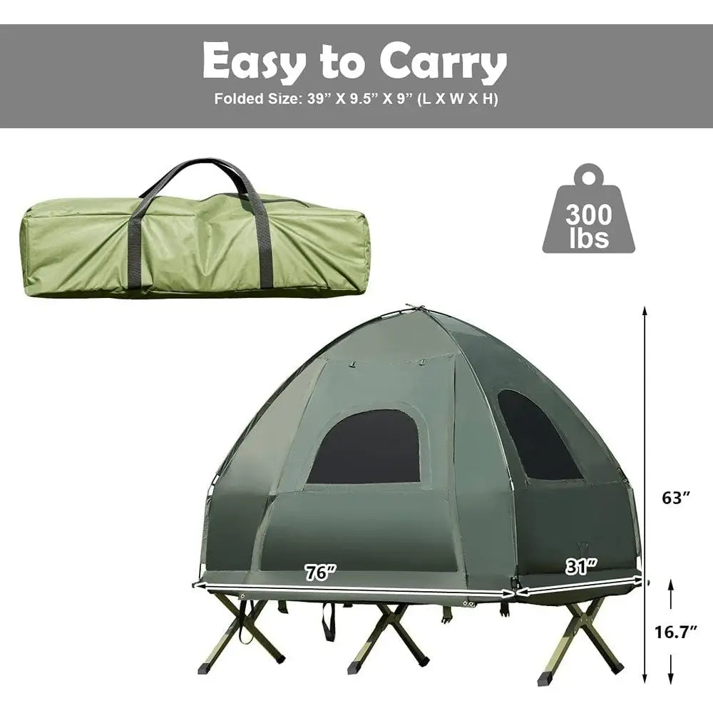 Camping Tent Cot With Sleeping Bag And Air Mattress