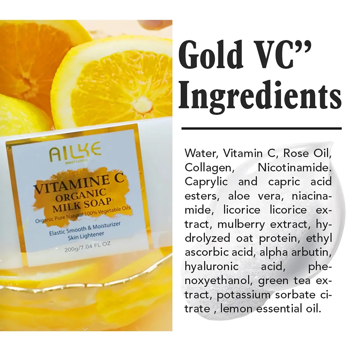 KYLIEFIT Ailke Organic Milk Soap Vitamin C Whitening