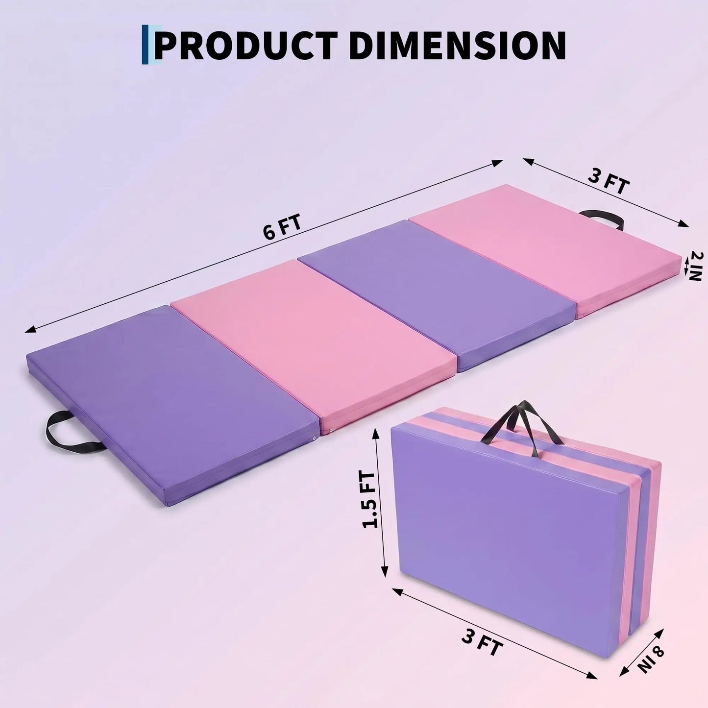 HiMISS Four Fold Gymnastics Mat For Home Gym Training