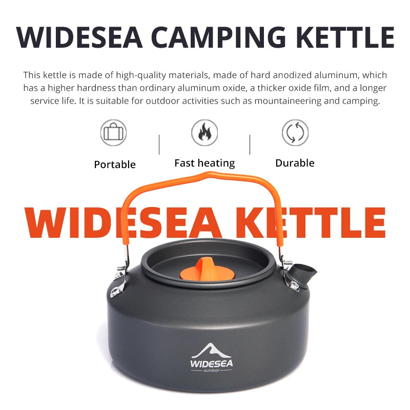 Widesea Outdoor Camping Cookware Set With Pots And Kettle